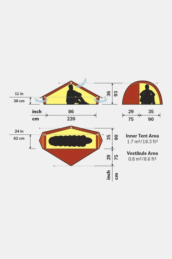 Hilleberg Akto 1P Tunneltent 2 Hilleberg Akto 1P Tunneltent - Afbeelding 2