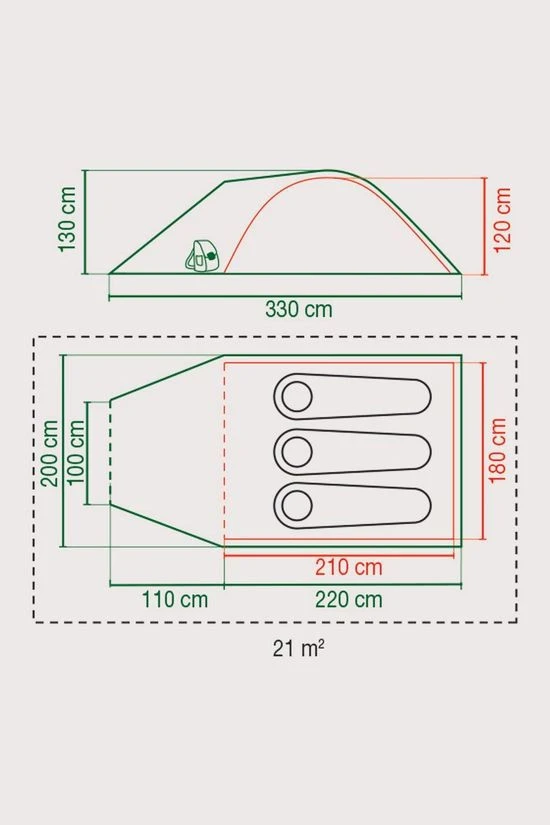 Coleman Kobuk Valley Plus 3-Persoons Koepeltent 2 Coleman Kobuk Valley Plus 3-Persoons Koepeltent - Afbeelding 2